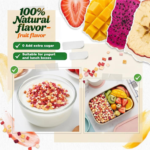 WJDDMGO 4.23oz (120g) Freeze Dried Fruit Mixed Snacks - Crunchy Tropical Dehydrated Fruit Mix with Strawberries Apple