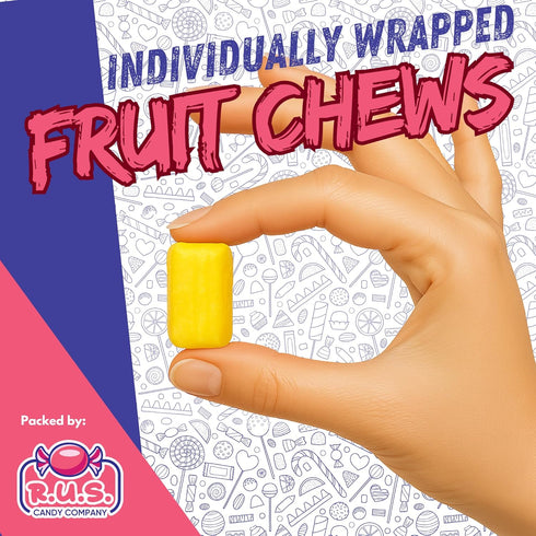 (70 1 lb (1 Fruit Chews Candy Assorted Fruity Flavors Individually Wrapped Pieces) Bulk Bag Soft & Chewy Taffy Candy