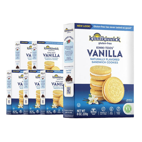 Kinnikinnick Gluten Free KinniTOOS Vanilla Sandwich Cream Cookies, 8 oz Box (Pack