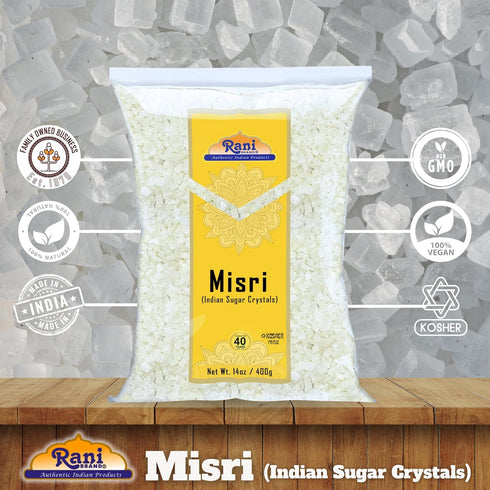 14oz (400g) Rani Misri (Indian Sugar Crystals) ~ All Natural | Gluten Friendly | No Colors | Vegan | Kosher | Indian