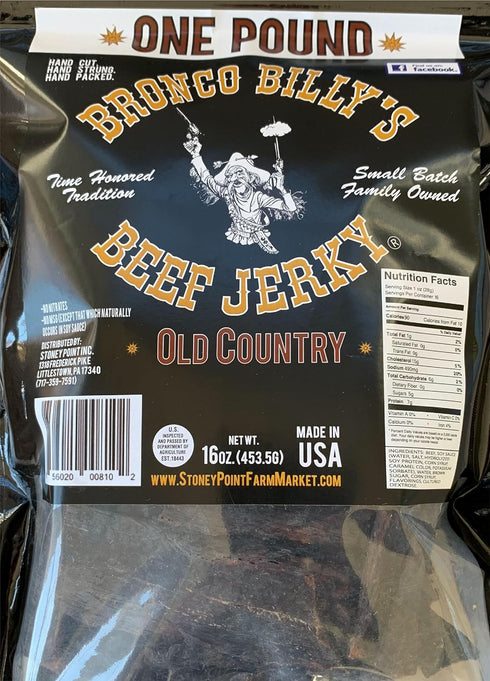 Country Bronco Billy's Beef Jerky Hickory Smoked Old One Pound Resealable Bag