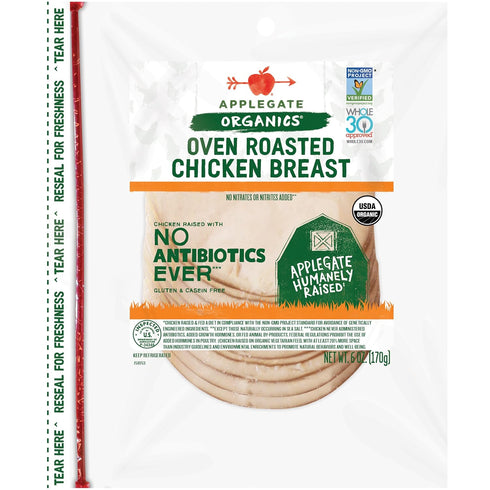Applegate , Organic Oven Roasted Chicken Breast Sliced, 6oz