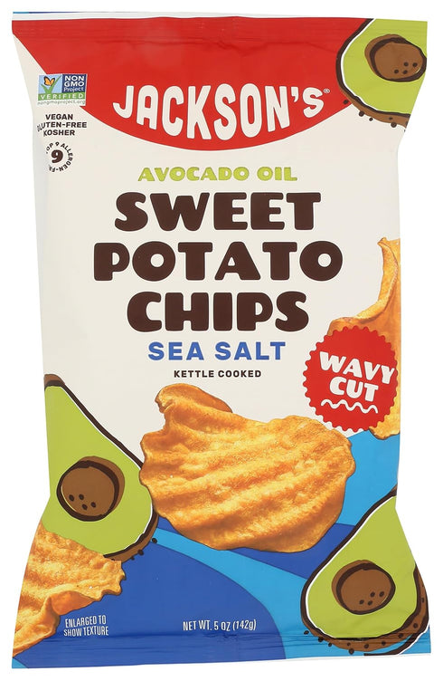 Jackson's Honest JACKSON'S CHIPS Sea Salt Avocado Oil Sweet Potato Chips, 5 OZ