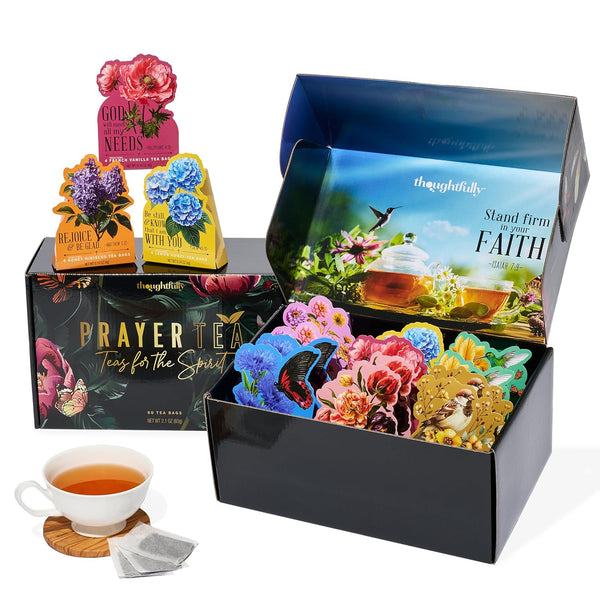Thoughtfully, Tea Affirmations Religious Gift Set, 15 Gifts in 1 with Bible