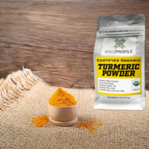Organic Turmeric Powder (Curcumin) from India by Spice Profile, USDA Certified Organic, 4oz Resealable Pouch