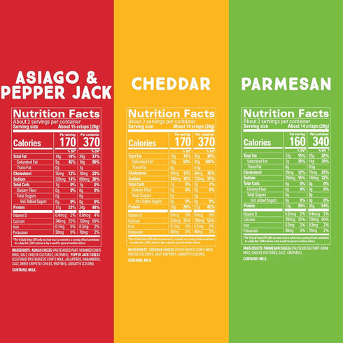 Pack (2.12 Oz, 6 Pack) Whisps Cheese Crisps Variety | Protein Chips | Healthy Snacks | Protein Snacks, Gluten Free