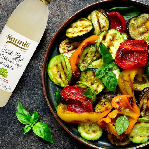 8.45 oz (Pack 2) Sanniti Italian White Glaze with Balsamic Vinegar of Modena | Ideal for Dressing | Delicate Cream