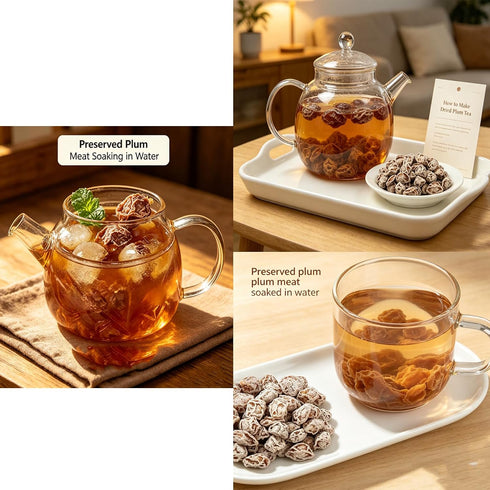 8OZ Dried Plums Salty Sweet Sour Dried Plum Meat Snack Made from Fresh Plums, Soft Plum Meat, Classic Flavor