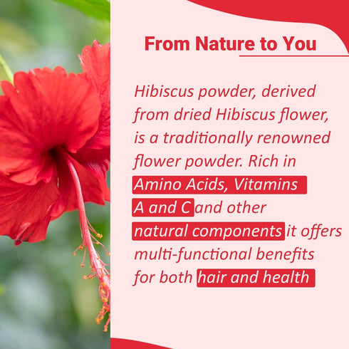 Mi Nature 100% Pure Hibiscus Powder 227g (8oz) for Hair Care, Face Pack, Tea & DIY Herbal Remedies