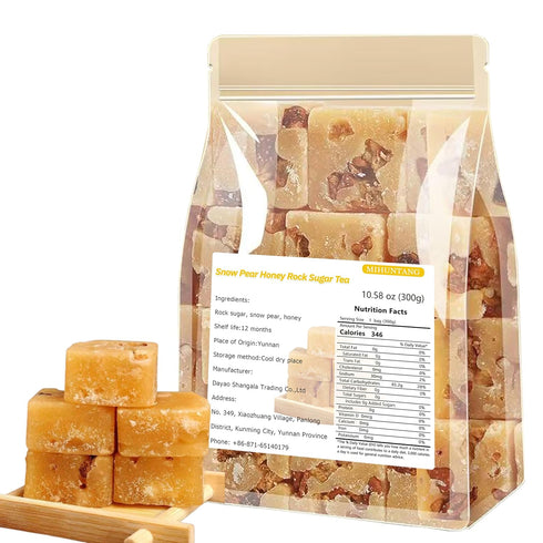 MIHUNTANG Snow Pear Rock Sugar Tea 10.58 oz/300g Sweet Pear Honey Rock Candy