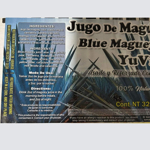 Generic 33 oz (1 Blue Maguey Juice | Jugo de Maguey YuVi LT) Tonic Drink Dietary Supplement