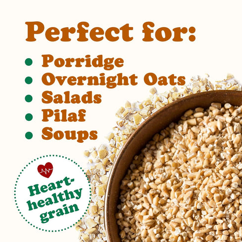 1 100% Food to Live Organic Steel Cut Oats, Pound Whole Grain Irish Oats, Non-GMO Cereal, Non-Irradiated, Vegan, Bulk