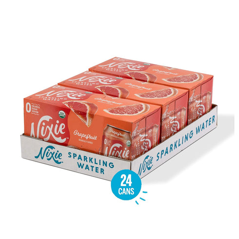 12 oz 24 pack 0 0 0 Nixie Sparkling Water, Grapefruit | fl cans, | Organic, Vegan, Non-GMO, Gluten Free, Calories