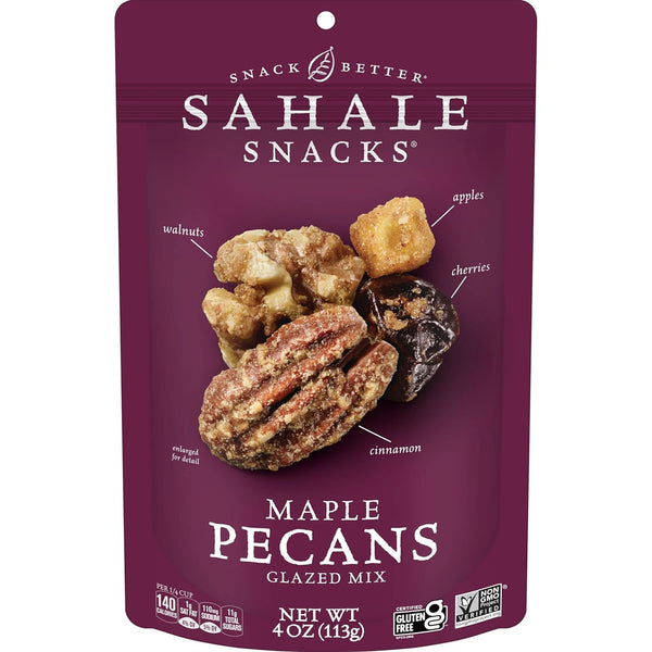 Sahale Snacks Maple Pecans Glazed Mix, 4 oz Pouches (6 Packs) Dry-Roasted,
