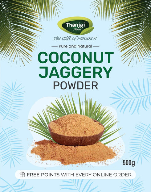Thanjai Natural 500gram 100% Coconut Jaggery Powder Unrefined Natural No Preservatives Traditional Method Made