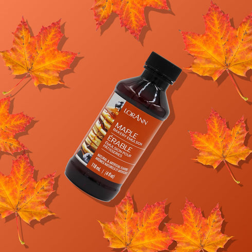LorAnn Oils Maple Bakery Emulsion, Ideal for Boosting Fruit Tones in Cakes, Gluten-Free, 4 Oz