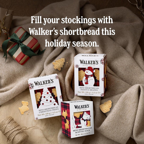 Pack, 15.9 oz, 3 Walkers Shortbread Variety Boxes, Includes Scottie Dog, Snowman & Tree Shaped Mini Christmas Cookies
