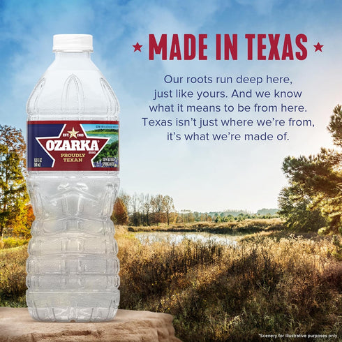 Ozarka 16.9 Oz (24-Pack) Texas Spring Water Bottles - Still Bottled Water Enhanced with Naturally Occurring Minerals