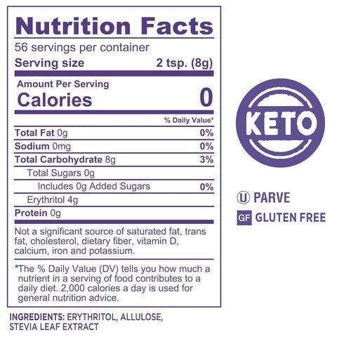 SPLENDA Magic Baker Zero Calorie Plant Based Granulated Baking Blend with Stevia, Erythritol and Allulose – Zero Sugar, Keto Friendly, 1lb (16 oz) Pouch (Pack of 1), White