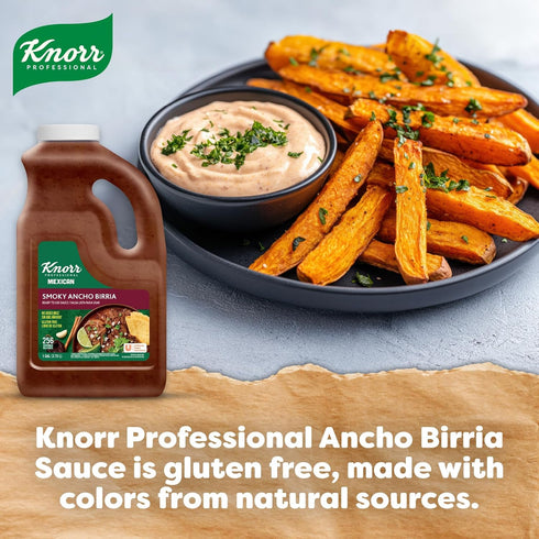 1 Pack 1 Knorr Professional Smoky Ancho Birria Sauce, Ready to Use Sauce for Foodservice, Gluten Free, Gallon