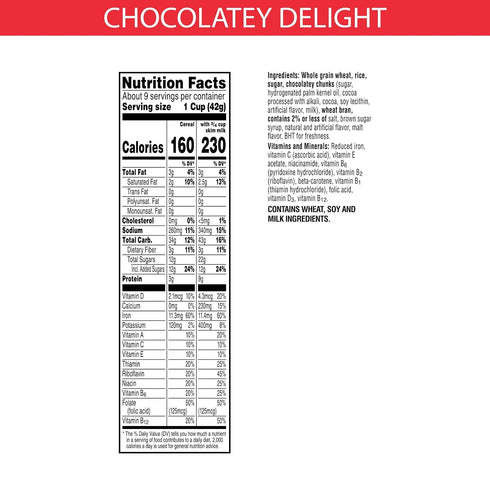 11 13.2oz (1 Special K Cold Breakfast Cereal, Vitamins and Minerals, Chocolatey Delight, Box Box)