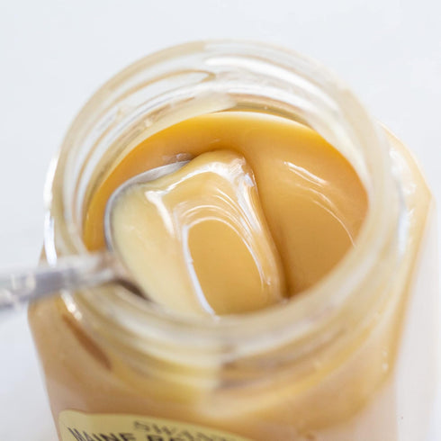 10oz, 283g (3 Swan's Raw and Unfiltered Wildflower Honey Creamy, Silky, Gourmet Includes Beeswax, Pollen, Enzymes Glass