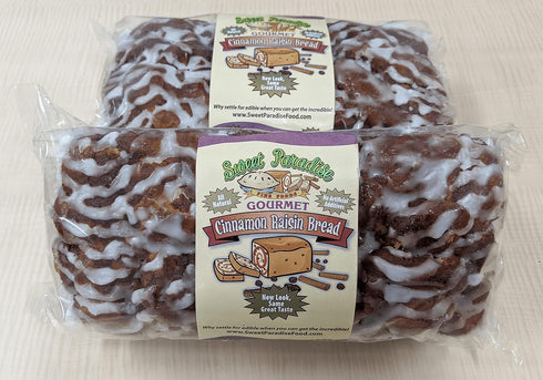 Sweet Paradise Fine Foods 20 (Pack 4)) Gourmet Cinnamon Bread | All Natural, Sweet, Delicious, Moist, Unsliced, Freezer