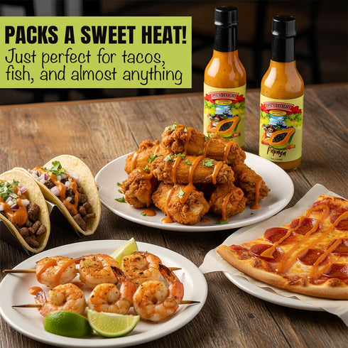 Pack 2-Pack Set, 5 Oz Spicy Delight Aruba Habanero Papaya Hot Sauce Gift Ultra Spicy & Mild Caribbean Sweet Hot Sauce
