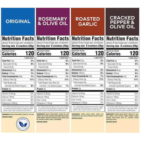4 Pack, 4 (Pack 2) Triscuit Whole Grain Wheat Crackers Flavor Variety Lunch Snacks, Bulk Snack Crackers, Boxes