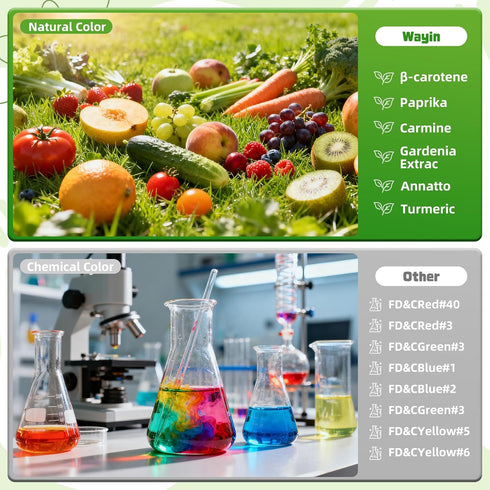 Wayin Set 6 Natural Food Coloring Liquid - Vibrant Color Food Grade