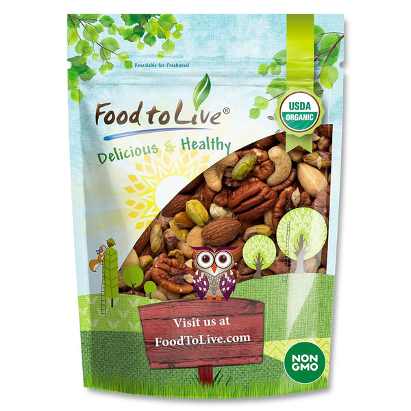 Food to Live Organic Four Nuts Mix, 8 Ounces A Blend of