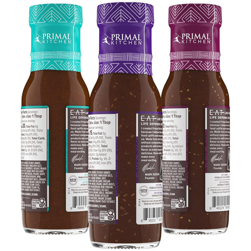 3-Pack, 1 1 1 Primal Kitchen No Soy Teriyaki Sauce Variety Made with Real Ingredients, Includes Island, Original No Soy