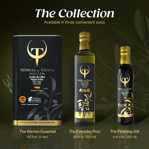 17 Oz, 500 ml Tierras de Tavara Selection | Ultra High Polyphenol Extra Virgin Olive Oil, First Cold Pressed Spanish