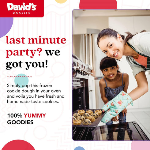 Frozen 80 Count David's Cookies Preformed Cookie Dough Chocolate Chunk & Peanut Butter, Ready-to-Bake Cookies
