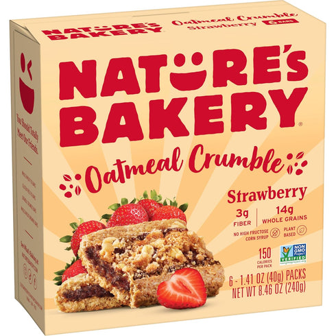 Nature's Bakery Strawberry Oatmeal Crumble Bars, 6 Ct, 1.41 Oz