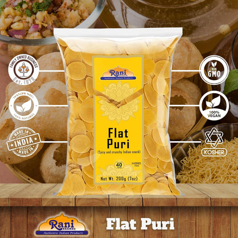 Rani Pani Puri Coins 7oz (200g), 80-85 Uncooked Microwaveable Wheat and Semolina Coins, Vegan