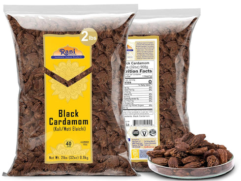 32oz (2lbs) 908g Rani Black Cardamom Pods (Kali Elachi) Whole Indian Spice Bulk ~ All Natural | Vegan | Gluten Friendly