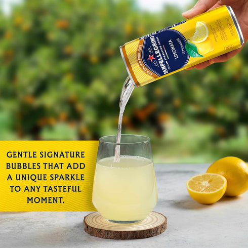 24 Pack Sanpellegrino Italian Sparkling Drink Limonata, Sparkling Lemon Beverage, Of Cans