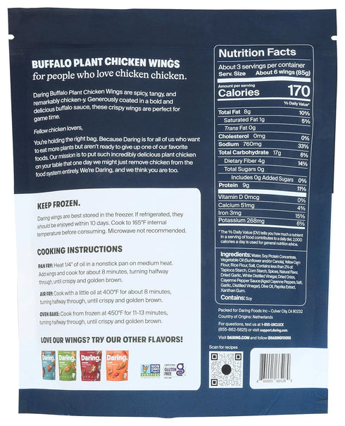 DARING Frozen, 8 Foods, Chicken Wings Plant Based Buffalo, Ounce