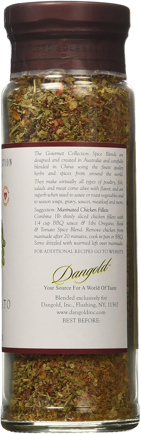The Gourmet Collection Spice & Seasoning Blend Oregano Basil & Tomato Spice Blend Greek, Mediterranean, Italian Herb Seasoning Salt Free 156 Servings.