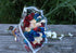 3 Dozen Primitive Patriotic Red with Black Tips, White and Blue with Dark Blue Tips Bouquet