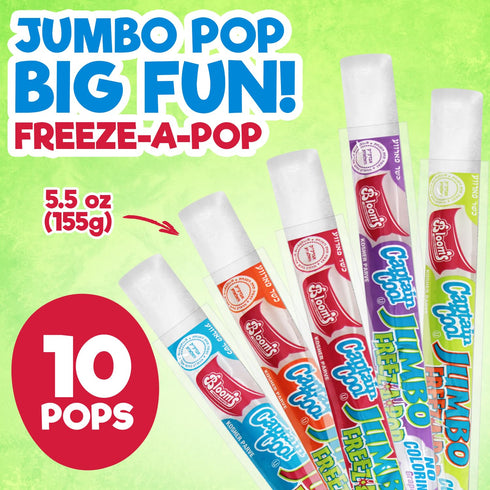 10 Count 5.5OZ Frozen Giant Freeze Pops, Popsicles Bulk each, Refreshing Giant Popsicles for Hot Weather, BBQs