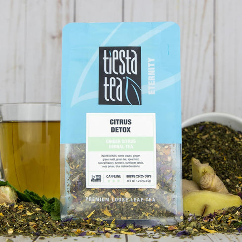 Tiesta Tea Ginger Citrus Herbal Loose Leaf Tea, Caffeine-Free Lemon Ginger with Mint & Chamomile, 1.2 Ounce