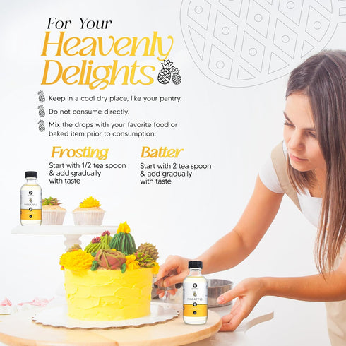 Dolce Foglia Pineapple Extract, 2 Ounce Oil-Soluble Flavoring for Candy Making, Baking, Ice Cream