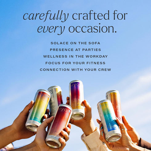Pack, 12 Pack Hiyo Organic Social Tonic Classic - N.A. Functional Seltzer, Sparkling Water Crafted with Organic