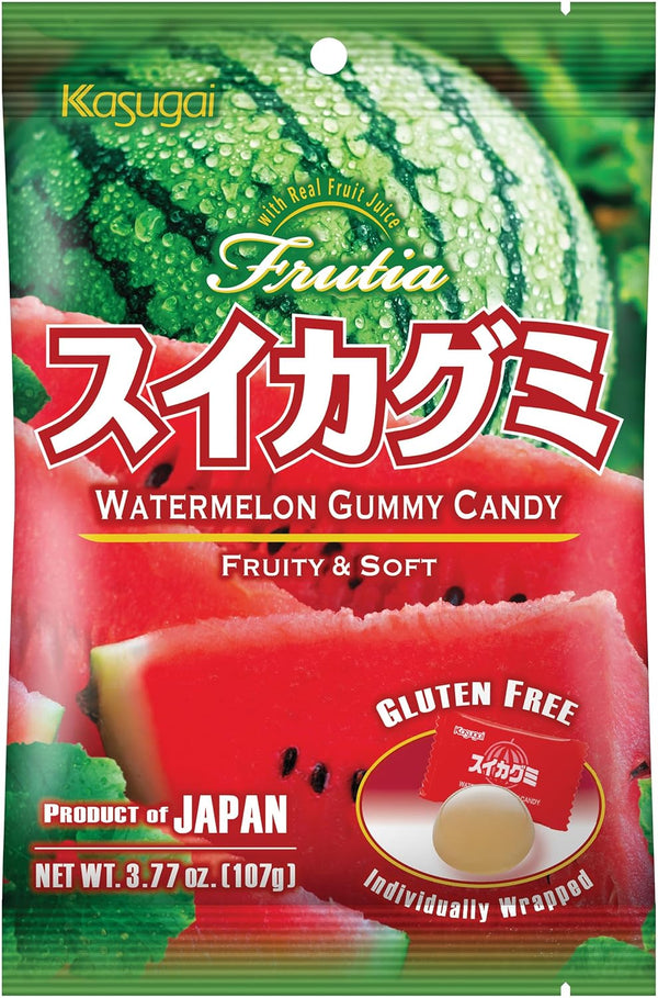 Japanese Gummy Candy from Kasugai, Watermelon, 107g