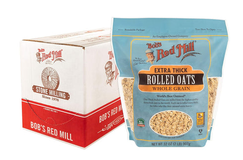 Bob's Red Mill Extra Thick Rolled Oats, 32oz (Pack of 4) -