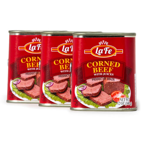 La Fe Corned Beef with Juices 12oz - 3 Pack - Canned