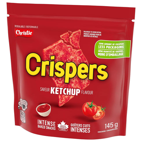 Crispers 145g/5.1 Christie Ketchup Crackers, Ounce, Bag, Imported from Canada}
