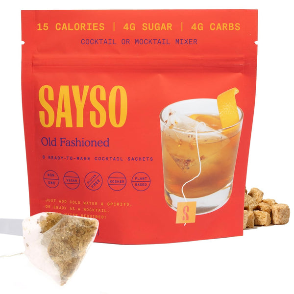SAYSO Cocktail Tea Bags - Old Fashioned Cocktail Mix - Instant Mixers for Home Bar Accessories